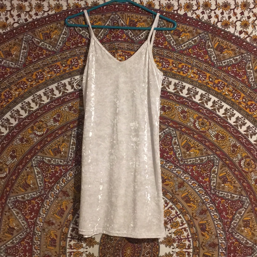 White velvet dress